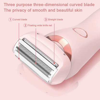 2 in 1 Bikini Trimmer Face Shavers Hair Removal for Underarms Legs Ladies Body Trimmer Electric Razors for Women IPX7 Waterproof