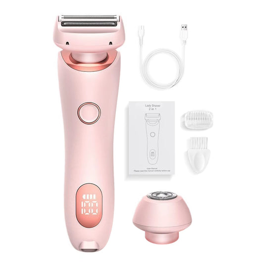 2 in 1 Bikini Trimmer Face Shavers Hair Removal for Underarms Legs Ladies Body Trimmer Electric Razors for Women IPX7 Waterproof